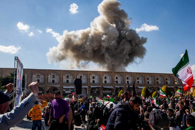 March 9, 2026, Isfahan, Iran: An explosion occurred near Naqsh-e Jahan Square as demonstrators waved Iranian national flags while gathering for a rally in support of the new Supreme Leader in Isfahan. Iran marked the appointment of Ayatollah Khamenei, who succeeded his father as Supreme Leader, with a new barrage of missiles launched against Israel and Gulf states on March 9. This escalation coincided with a Middle East war that caused oil prices to soar. Isfahan Iran - ZUMAi98_ 20260309_zih_i98_046 Copyright: xIranianxSupremexLeader SxOfficex
