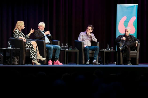 Susanne Pätzold, Jürgen Becker, Moritz Netenjakob and Michael Mittermeier at the lit Cologne 2026 event lit Comedy at the Theater am Tanzbrunnen Cologne, 09 03 2026 Foto:xR.xSchmiegeltx xFuturexImagex comedy_6304
