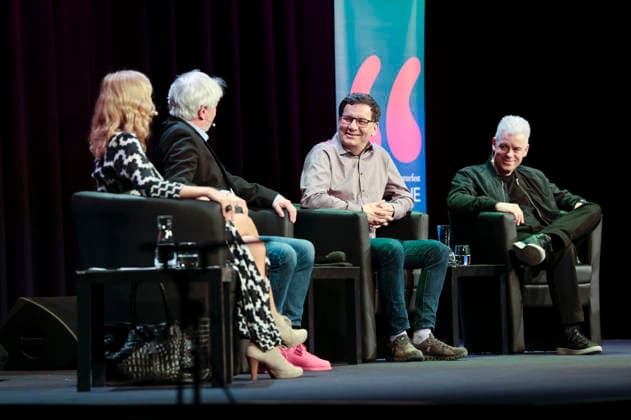 Susanne Pätzold, Jürgen Becker, Moritz Netenjakob and Michael Mittermeier at the lit Cologne 2026 event lit Comedy at the Theater am Tanzbrunnen Cologne, 09 03 2026 Foto:xR.xSchmiegeltx xFuturexImagex comedy_6306