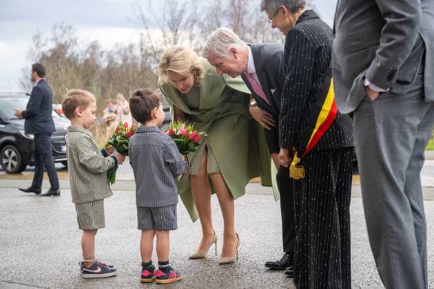 King Philippe - Filip of Belgium and Queen Mathilde of Belgium arrive at a royal visit to the Science Park of the University of Antwerp in Niel, on Tuesday 10 March 2026.  JONASxROOSENS 167040127