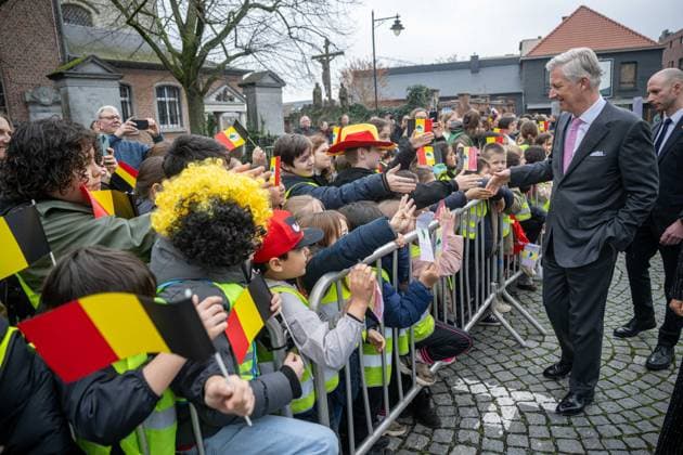 King Philippe - Filip of Belgium is pictured during a meeting with the public at Kardinaal Cardijnplein in Bornem, on Tuesday 10 March 2026.  JONASxROOSENS 167041416