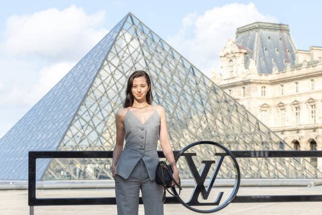 PFW - Louis Vuitton Photocall Ayami Nakaj pictured on photocall of Louis Vuitton Womenswear Fall Winter 2026-2027 show as part of Paris Fashion Week at Louvre Museum, in Paris, France on March 10, 2026. Photo by Alexis Jumeau ABACAPRESS.COM Paris France  Copyright: xJumeauxAlexis ABACAx