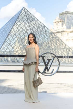 PFW - Louis Vuitton Photocall Stephanie Suganami pictured on photocall of Louis Vuitton Womenswear Fall Winter 2026-2027 show as part of Paris Fashion Week at Louvre Museum, in Paris, France on March 10, 2026. Photo by Alexis Jumeau ABACAPRESS.COM Paris France  Copyright: xJumeauxAlexis ABACAx