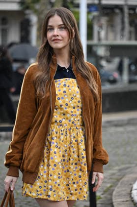 PFW Miu Miu Outside Arrivals Barbara Palvin arriving at the Miu Miu show during Fashion Week in Paris, France on March 10, 2026. Photo by Julien Reynaud APS-Medias ABACAPRESS.COM Paris France  Copyright: xReynaudxJulien APS-Medias ABACAx