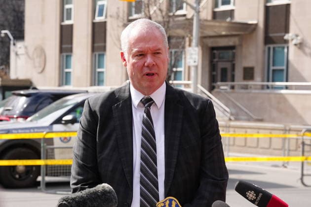 March 10, 2026, Toronto, On, CANADA: Chief Superintendent Chris Leather, officer in charge of criminal operations for the RCMP, speaks outside the U.S. consulate during a news conference in Toronto on Tuesday March 10, 2026. Toronto CANADA  - ZUMAc35_ 20260310_zaf_c35_024 Copyright: xFrankxGunnx