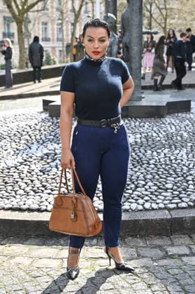 PFW Miu Miu Outside Arrivals Paloma Elsesser arriving at the Miu Miu show during Fashion Week in Paris, France on March 10, 2026. Photo by Julien Reynaud APS-Medias ABACAPRESS.COM Paris France  Copyright: xReynaudxJulien APS-Medias ABACAx