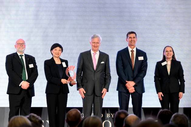 King Philippe Presents 2026 Solvay Prize BRUSSELS, BELGIUM - MARCH 10: King Philippe of Belgium pictured from left to right: Sven Lidin, laureate Professeur Xiaowei Zhuang,King, Mike Radossich and Heike van de Kerkhof during the 2026 Ernest Solvay Prize ceremony on March 10, 2026 in Brussels, Belgium, 10 03 2026 Brussels Belgium  Copyright: xPhilipxReynaersx