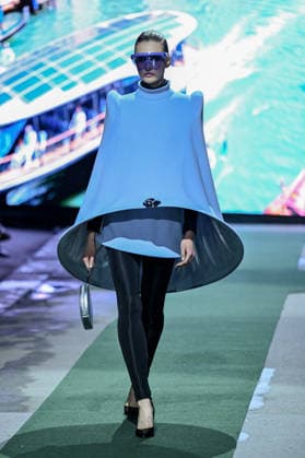 PFW Pierre Cardin Runway A model walks the runway at the Pierre Cardin show during Fashion Week in Paris, France on March 10, 2026. Photo by Julien Reynaud APS-Medias ABACAPRESS.COM Paris France  Copyright: xReynaudxJulien APS-Medias ABACAx