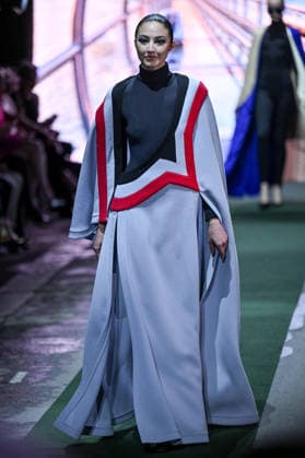 PFW Pierre Cardin Runway A model walks the runway at the Pierre Cardin show during Fashion Week in Paris, France on March 10, 2026. Photo by Julien Reynaud APS-Medias ABACAPRESS.COM Paris France  Copyright: xReynaudxJulien APS-Medias ABACAx