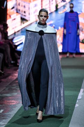 PFW Pierre Cardin Runway A model walks the runway at the Pierre Cardin show during Fashion Week in Paris, France on March 10, 2026. Photo by Julien Reynaud APS-Medias ABACAPRESS.COM Paris France  Copyright: xReynaudxJulien APS-Medias ABACAx