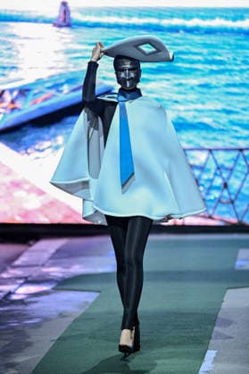 PFW Pierre Cardin Runway A model walks the runway at the Pierre Cardin show during Fashion Week in Paris, France on March 10, 2026. Photo by Julien Reynaud APS-Medias ABACAPRESS.COM Paris France  Copyright: xReynaudxJulien APS-Medias ABACAx