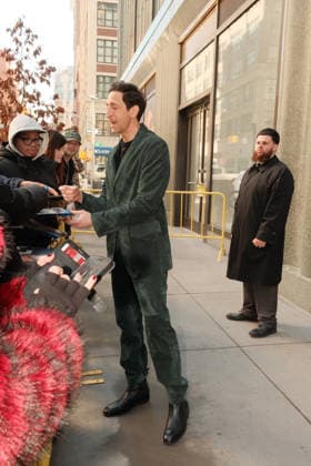 New York NY March 10th: Actor Adrien Brody seen outside ABC Studios in New York City on March 10, 2026 Credit: AdMedia USA - ZUMAa123 20260310_zaa_a123_004 Copyright: xChrisxGonzalezx