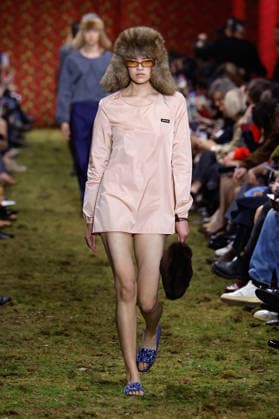 (260311) -- PARIS, March 11, 2026 -- A model presents a creation from the Ready-to-Wear Fall Winter 2026-2027 collections by Miu Miu during the Paris Fashion Week, in Paris, France, on March 10, 2026. ( Handout via Xinhua) FRANCE-PARIS-FASHION WEEK-MIU MIU MeetEurope 