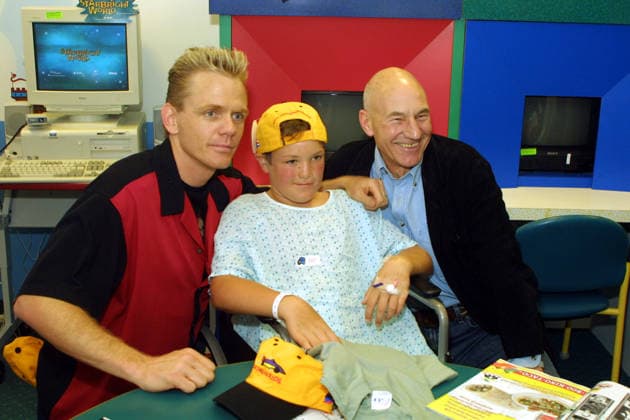Celebs Visit Children s Hospital Apr 11, 2002; Los Angeles, CA, USA; 26th Annual Toyota Pro Celebrity Race driverS PATRICK STEWART & CHRISTOPHER TITUS visit Miller Children s Hospital. The race will help raise over $100,000 for the non-profit program Racing For Kids which benefits children s hospitals.. Copyright: xJonathanxAlcornx