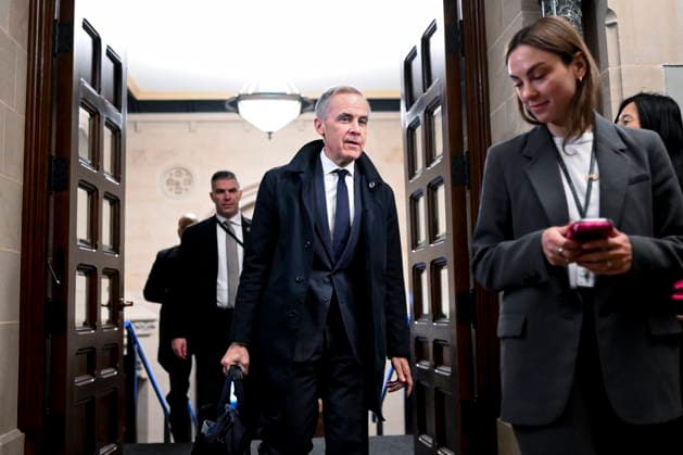 March 11, 2026, Ottawa, On, Canada: Prime Minister Mark Carney arrives on Parliament Hill ahead of a caucus meeting in Ottawa, on Wednesday, March 11, 2026. Ottawa Canada  - ZUMAc35_ 20260311_zaf_c35_009 Copyright: xSpencerxColbyx