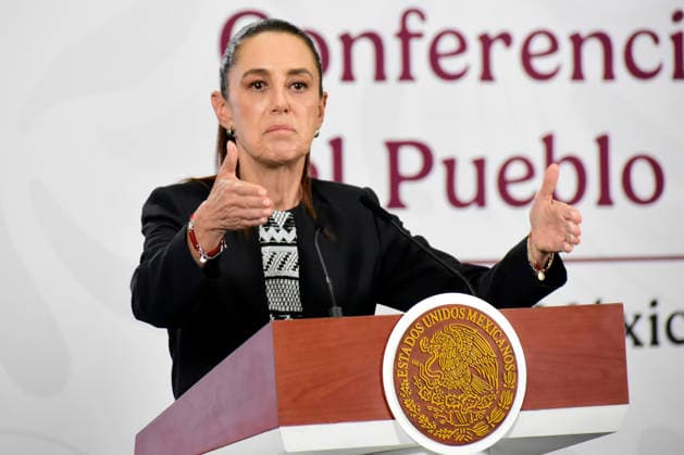 Mexican President Claudia Sheinbaum Pardo speaks during a news conference about the first voluntary collaboration agreement with digital platforms to combat violence against women, at the National Palace. on March 11, 2026 in Mexico City, Mexico. Mexico City Mexico  - ZUMAe321 20260311_zia_e321_016 Copyright: xLuisxBarronx