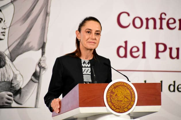 Mexican President Claudia Sheinbaum Pardo speaks during a news conference about the first voluntary collaboration agreement with digital platforms to combat violence against women, at the National Palace. on March 11, 2026 in Mexico City, Mexico. Mexico City Mexico  - ZUMAe321 20260311_zia_e321_020 Copyright: xLuisxBarronx