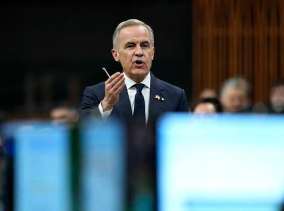 March 11, 2026, Ottawa, On, Canada: Prime Minister Mark Carney rises during Question Period in the House of Commons on Parliament Hill in Ottawa on Wednesday, March 11, 2026. Ottawa Canada  - ZUMAc35_ 20260311_zaf_c35_070 Copyright: xJustinxTangx