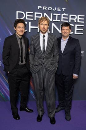 Projet Derniere Chance Paris Film Premiere Phil Lord, Ryan Gosling and Christopher Miller attends Projet Derniere Chance - Project Hail Mary Paris Film Premiere at Pathe Palace on March 11, 2026 in Paris, France. Photo by Nasser Berzane ABACAPRESS.COM Paris France  Copyright: xBerzanexNasser ABACAx