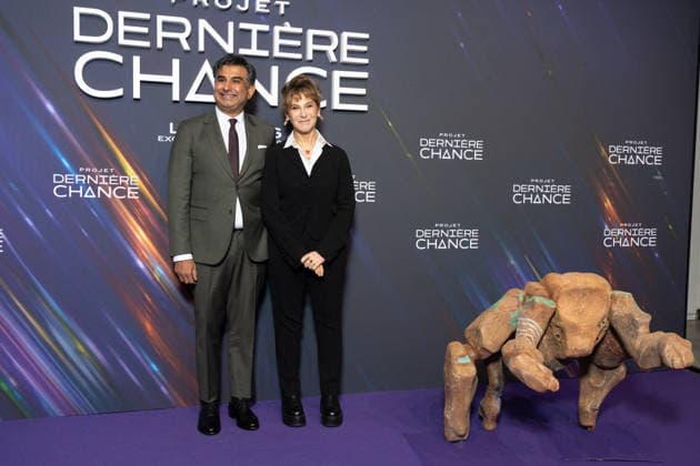 Projet Derniere Chance Paris Film Premiere Aditya Sood, Amy Pascal attends Projet Derniere Chance - Project Hail Mary Paris Film Premiere at Pathe Palace on March 11, 2026 in Paris, France. Photo by Nasser Berzane ABACAPRESS.COM Paris France  Copyright: xBerzanexNasser ABACAx