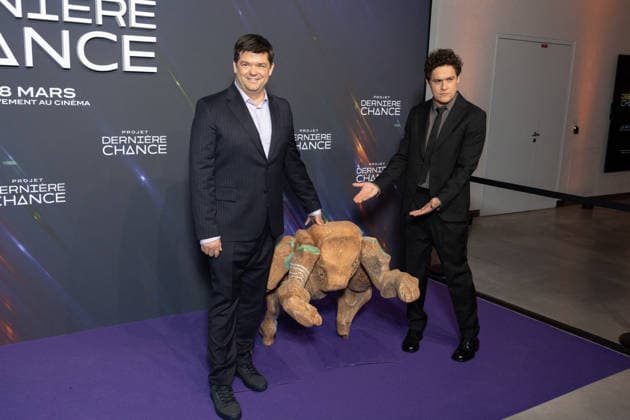 Projet Derniere Chance Paris Film Premiere Chris Miller, Phil Lord attends Projet Derniere Chance - Project Hail Mary Paris Film Premiere at Pathe Palace on March 11, 2026 in Paris, France. Photo by Nasser Berzane ABACAPRESS.COM Paris France  Copyright: xBerzanexNasser ABACAx