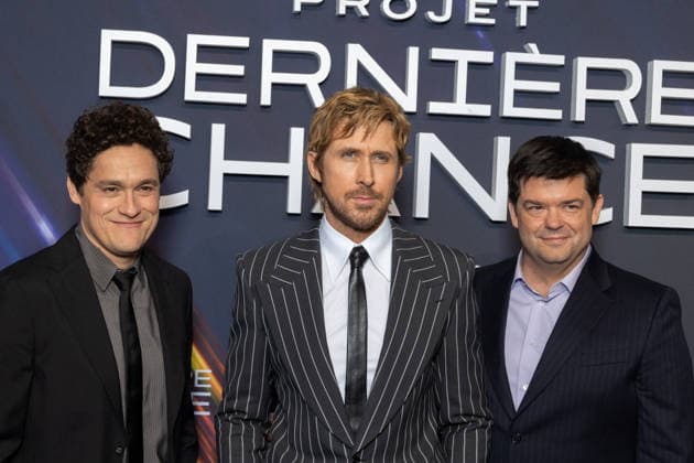 Projet Derniere Chance Paris Film Premiere Phil Lord, Ryan Gosling and Christopher Miller attends Projet Derniere Chance - Project Hail Mary Paris Film Premiere at Pathe Palace on March 11, 2026 in Paris, France. Photo by Nasser Berzane ABACAPRESS.COM Paris France  Copyright: xBerzanexNasser ABACAx