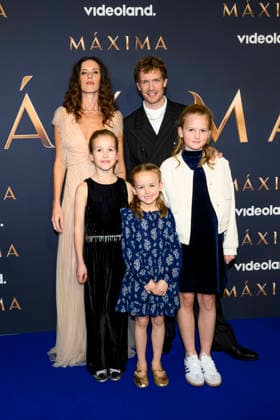 11-03-2026 Premiere of the second season of the Videoland Original drama series Maxima in De Nieuwe Kerk, Amsterdam. Martijn Lakemeier Als Willem-Alexander en Delfina Chaves Als Maxima met Julie Als Amalia, Nina Als Ariane n Philou Als Alexia Â  Copyright: xPPEx