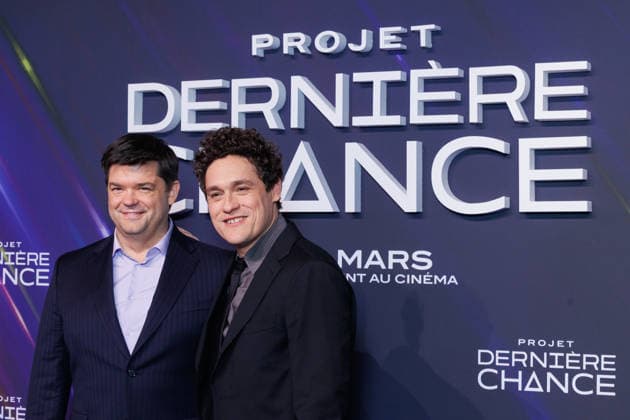 Project Hail Mary premiere at Pathe Palace theatre Celebrities arrival on red carpet Avant premiere de Projet derniere chance au cinéma Pathe Palace Arrivees des celebrites sur le tapis rouge Chris Miller et Phil Lord 453989 2026 03 11  Copyright: xSebastienxFremontx xStarfacex STAR_453989_057