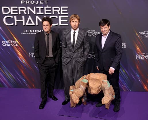 Projet Derniere Chance - Photocall Phil Lord, Ryan Gosling and Chris Miller attend the Projet Derniere Chance (Project Hail Mary) - Photocall on March 11, 2026 in Paris, France.  Copyright: xDFYx