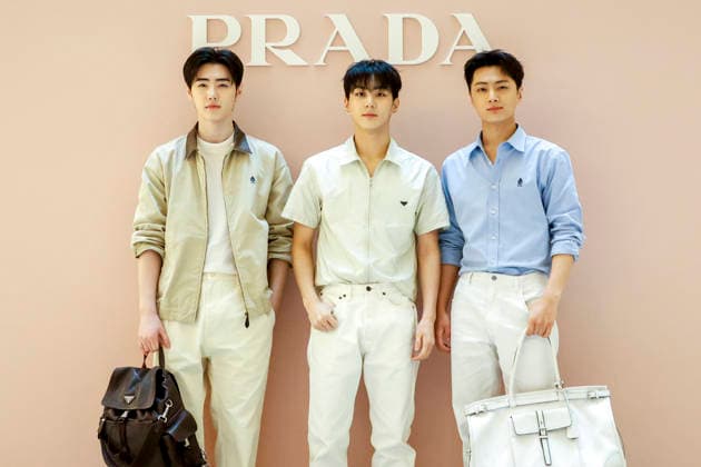 Stars Attend Prada Sun Pop-up Store Opening in Seoul (L-R) Sunghoon, Jungwon, and Jay of South Korean K-pop group ENHYPEN pose for photos during the opening of the Prada Sun pop-up store in Seoul, South Korea, March 12, 2026. Seoul South Korea  Copyright: xMatrixxImages JungxUi-Chelx