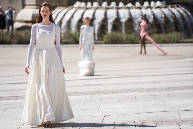 Inaugural fashion show of OMODA Madrid es Moda in Plaza de Espana Inaugural fashion show of OMODA Madrid es Moda in Plaza de Espana, on March 12, 2026, in Madrid Spain Organized by the Asociación Creadores de Moda de Espana ACME and the Madrid City Council, the show brings together 24 designers on an outdoor runway with the historic buildings as a backdrop, the show brings together 24 designers on an outdoor catwalk with the historic buildings of the square as a backdrop, combining established names - Devota Lomba, Roberto Verino, Roberto Torretta, Oteyza - with avant-garde firms such as Eduardo Navarrete and Dominnico 12 MARCH 2026 César Vallejo Rodrí Madrid Madrid Spain  Copyright: xCÃ sarxVallejoxRodriguezx 7360500