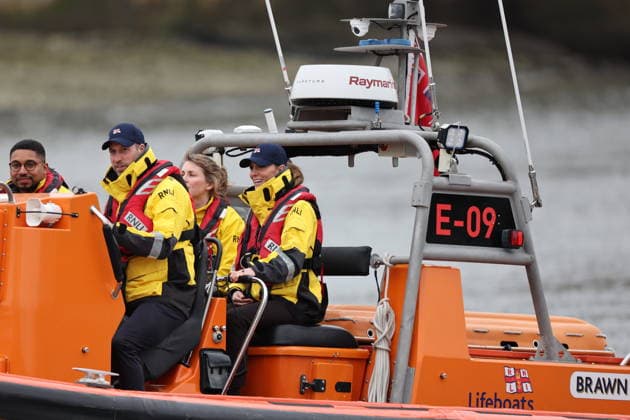 . 12 03 2026. London, United Kingdom. Prince William and Kate Middleton , the Prince and Princess of Wales, during a visit to the Royal National Lifeboat Institution (RNLI) Tower Lifeboat Station in London. .  xStephenxLockx xi-Imagesx IIM-26628-0002