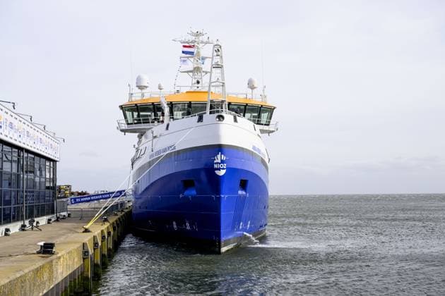 Texel, The Netherlands, 2026-03-12 13:24:47 TEXEL, 11-03-2026, NIOZ harbor. Queen Maxima christens the research vessel Anna Weber-van Bosse of the Royal Netherlands Institute for Sea Research (NIOZ). The christening ceremony will take place on Texel in the NIOZ harbor. The ship enables oceanographers to conduct research from the surface to the deep sea and from the poles to the tropics. PHOTO: NLBeeld Patrick van Emst Credit: NL Beeld Patrick van Emst  Copyright: xx x