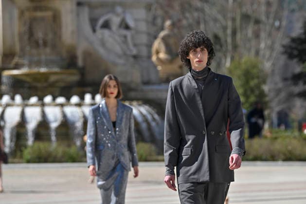 March 12, 2026, Madrid, Madrid, Spain: Model walks the runway during the opening show of OMODA MADRID ES MODA, at Plaza de EspaoÂ±a in Madrid, Spain. Madrid Spain  - ZUMAc312 20260312_zsp_c312_004 Copyright: xOscarxManuelxSanchezx