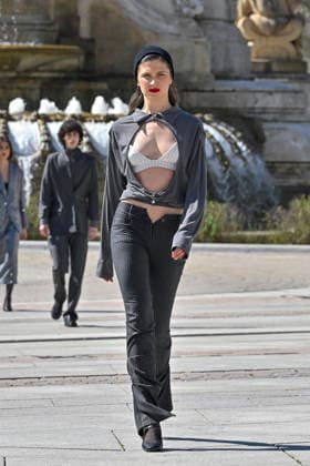 March 12, 2026, Madrid, Madrid, Spain: Model walks the runway during the opening show of OMODA MADRID ES MODA, at Plaza de EspaoÂ±a in Madrid, Spain. Madrid Spain  - ZUMAc312 20260312_zsp_c312_007 Copyright: xOscarxManuelxSanchezx