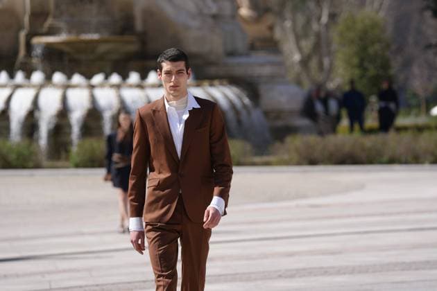 March 12, 2026, Madrid, Madrid, SPAIN: Models walk the runway on the urban catwalk set up in Plaza de Espana during the opening event of OMODA Madrid es Moda, marking the start of Madrid Fashion Week. The show brings together 25 Spanish independent fashion designers in one of the capital s most iconic locations Cordon Press 