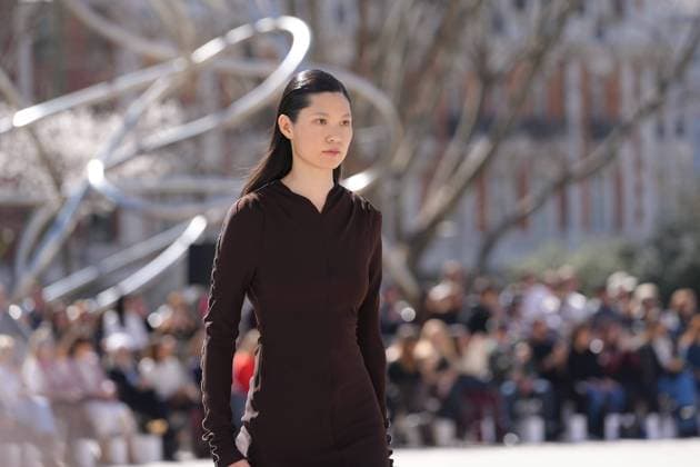 March 12, 2026, Madrid, Madrid, SPAIN: Models walk the runway on the urban catwalk set up in Plaza de Espana during the opening event of OMODA Madrid es Moda, marking the start of Madrid Fashion Week. The show brings together 25 Spanish independent fashion designers in one of the capital s most iconic locations Cordon Press 