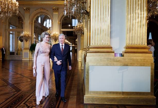 Queen Mathilde of Belgium and King Philippe - Filip of Belgium pictured during the annual spring concert at the Royal Palace, in Brussels, Thursday 12 March 2026. For this new edition, the Sovereigns wanted to highlight innovation by inviting individuals who, through their creativity, rigor, and commitment, work tirelessly to advance society. The musical program will be provided by FRATRES TRIO, an atypical ensemble combining saxophone, violin, and piano. BENOITxDOPPAGNE 167287032