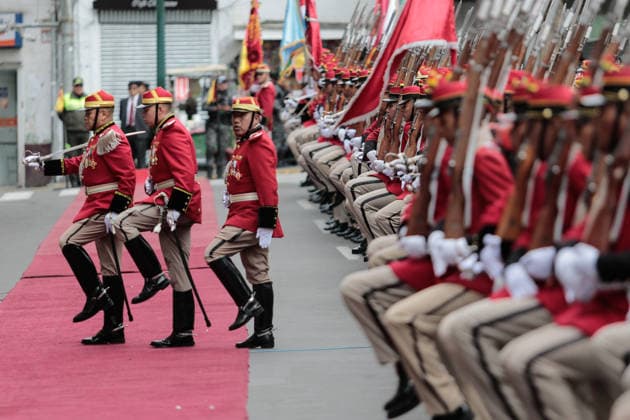 Bolivia welcomes King Felipe VI during his visit to South America LA PAZ, BOLIVIA - MARCH 12: Members of the Bolivian Colorados Regiment participate in welcoming King Felipe VI this Thursday during the visit of the King of Spain Felipe VI to Bolivia, in La Paz, Bolivia, on March 12, 2026. After six years, King Felipe VI of Spain arrived in La Paz, Bolivia, for a brief visit as part of a tour of South America. The arrival of the Spanish monarch now takes on special significance due to his personal friendship with Bolivian President Rodrigo Paz, and this visit marks the beginning of a new chapter in relations, with the goal of revitalizing Bolivia s ties with Europe. Jorge Mateo Romay Salinas Anadolu La Paz Bolivia. Editorial use only. Ple Copyright: x2026xAnadoluxJorgexMateoxRomayxSalinasx