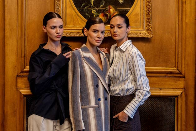 Juan Avellaneda presents his new Spring Summer 2026 collection Three models pose during the presentation of the Juan Avellaneda x See Iou Spring Summer 2026 collection, March 12, 2026, in Madrid Spain The Avellaneda event adopts the format of an exclusive trunk show The Juan Avellaneda x See Iou collaboration, active since 2020, fuses the timeless elegance and Mediterranean spirit of the designer - known for his floral prints and tailoring - with the ethical and sustainable approach of See Iou, active since 2020, fuses the timeless elegance and Mediterranean spirit of the designer - known for his floral prints and tailoring - with the ethical and sustainable approach of See Iou, offering affordable womens fashion made in Spain 12 MARCH 202  Copyright: xRicardoxRubiox 7361577