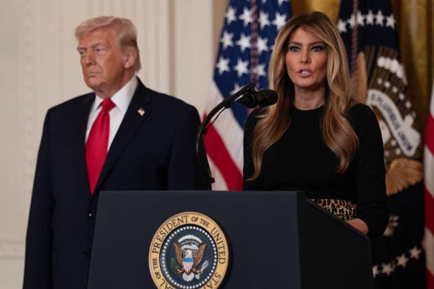March 12, 2026, Washington, Dc, United States: President DONALD TRUMP and First Lady MELANIA TRUMP hosted a WomenÃ¢â‚¬â ¢s History Month observance at the White House on March 12, 2026. Washington United States - ZUMAl312 20260312_znp_l312_004 Copyright: xAndrewxLeydenx