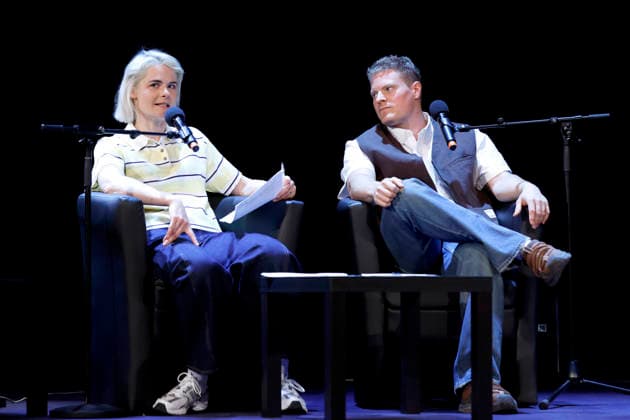 Comedian Hazel Brugger and her husband comedian Thomas Spitzer in the event Hazel Thomas Hörerlebnis live as part of Lit Cologne 2026 at Theater am Tanzbrunnen Cologne, 12 03 2026 NRW Germany Copyright: xChristophxHardtx