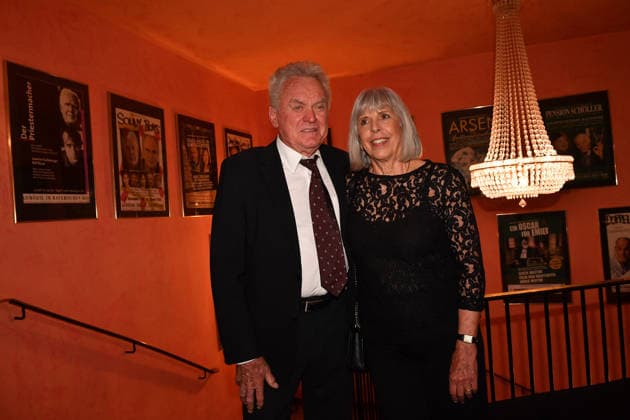 Sepp Maier with wife Monika Roth Premiere Der Abschiedsbrief comedy at the Hotel Bayerischer Hof Theater Munich 12 March 2026