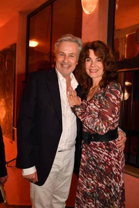 Timothy Beach with wife Nicola Tiggeler Premiere Der Abschiedsbrief Comedy at the Hotel Bayerischer Hof Theater Munich 12 March 2026