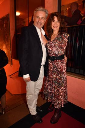 Timothy Beach with wife Nicola Tiggeler Premiere Der Abschiedsbrief Comedy at the Hotel Bayerischer Hof Theater Munich 12 March 2026