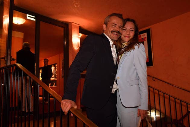 Viola Wedekind and Sven Waasner Premiere Der Abschiedsbrief Comedy at the Hotel Bayerischer Hof Theater Munich 12 March 2026
