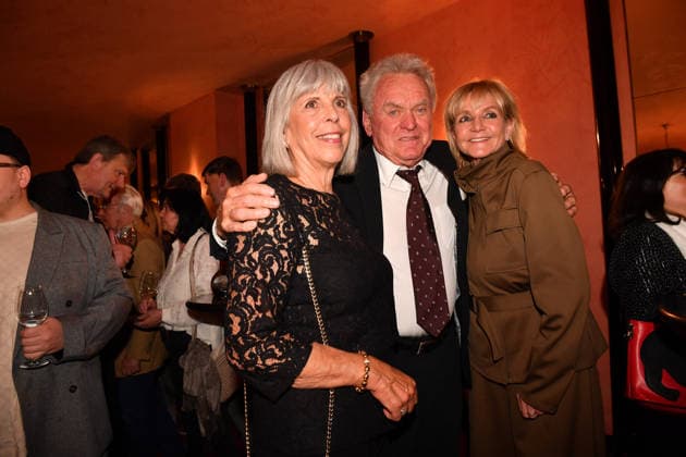 Sepp Maier with wife Monika Roth and Christa Kinshofer Premiere Der Abschiedsbrief comedy at the Hotel Bayerischer Hof Theater Munich 12 March 2026