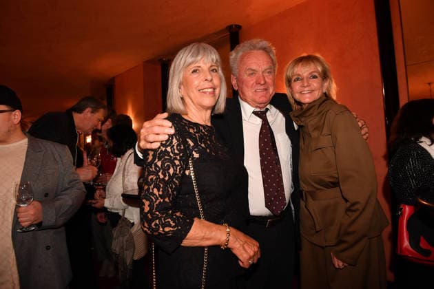 Sepp Maier with wife Monika Roth and Christa Kinshofer Premiere Der Abschiedsbrief comedy at the Hotel Bayerischer Hof Theater Munich 12 March 2026