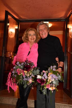 Michaela May and Sigmar Sollbach Premiere The Farewell Letter Comedy at the Hotel Bayerischer Hof Theater Munich 12 March 2026