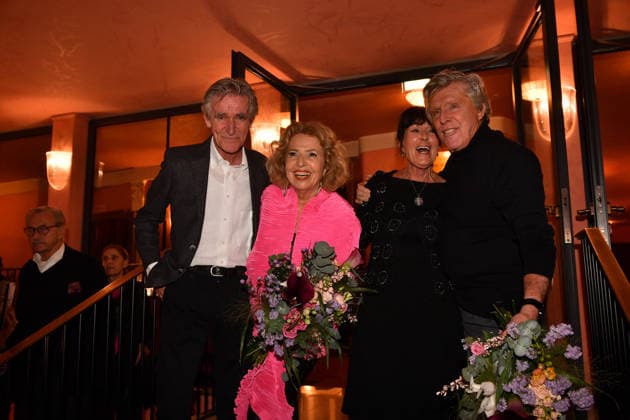 Bernd Schadewald,Michaela May and Sigmar Sollbach with wife Claudia Premiere Der Abschiedsbrief Comedy at the Hotel Bayerischer Hof Theater Munich 12 March 2026